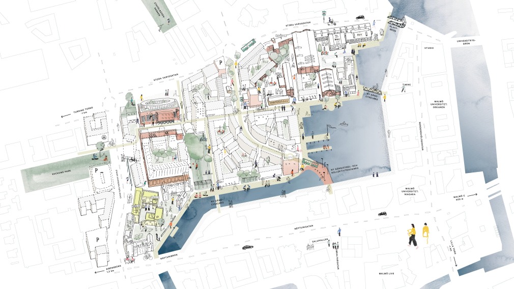 Husen på Taket: Karta över Varvsstaden, Malmö.