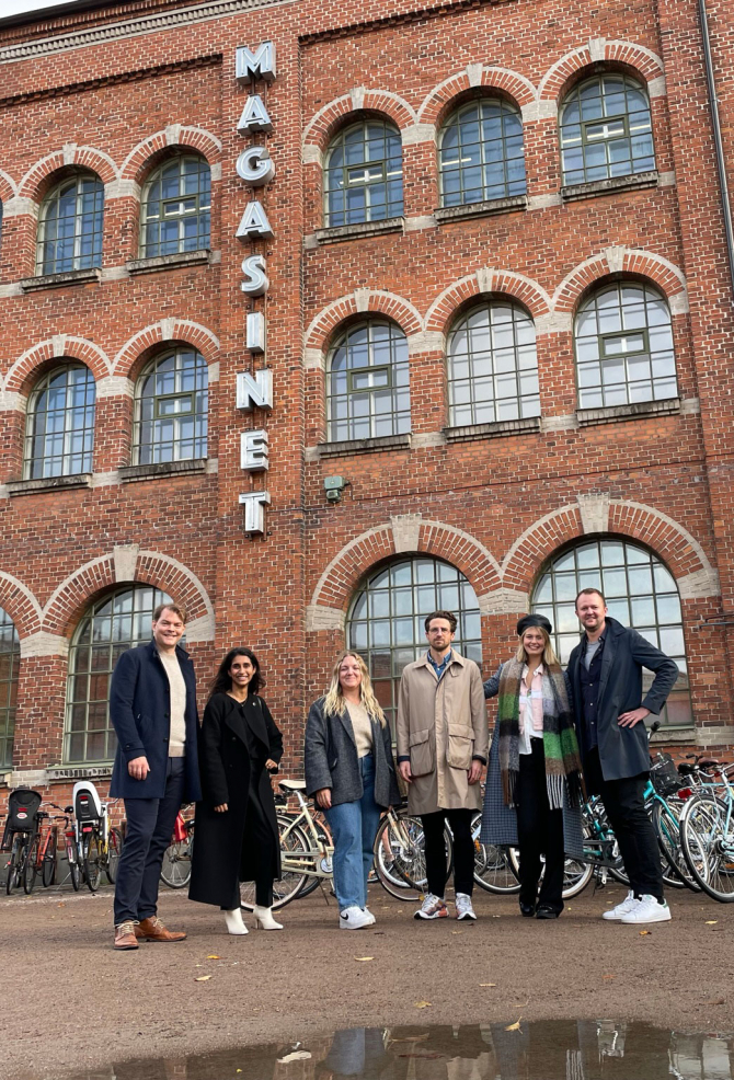 Björn Johansson (CTO and Co-founder), Anna Jakobsen (Talent Acquisition Manager), Fanny Hansson (Digital Marketing Specialist), Christoffer Zachrisson (Head of Sales), Sofie Folkesson (Head of Customer Success), Daniel Gadd (CEO and Co-founder).